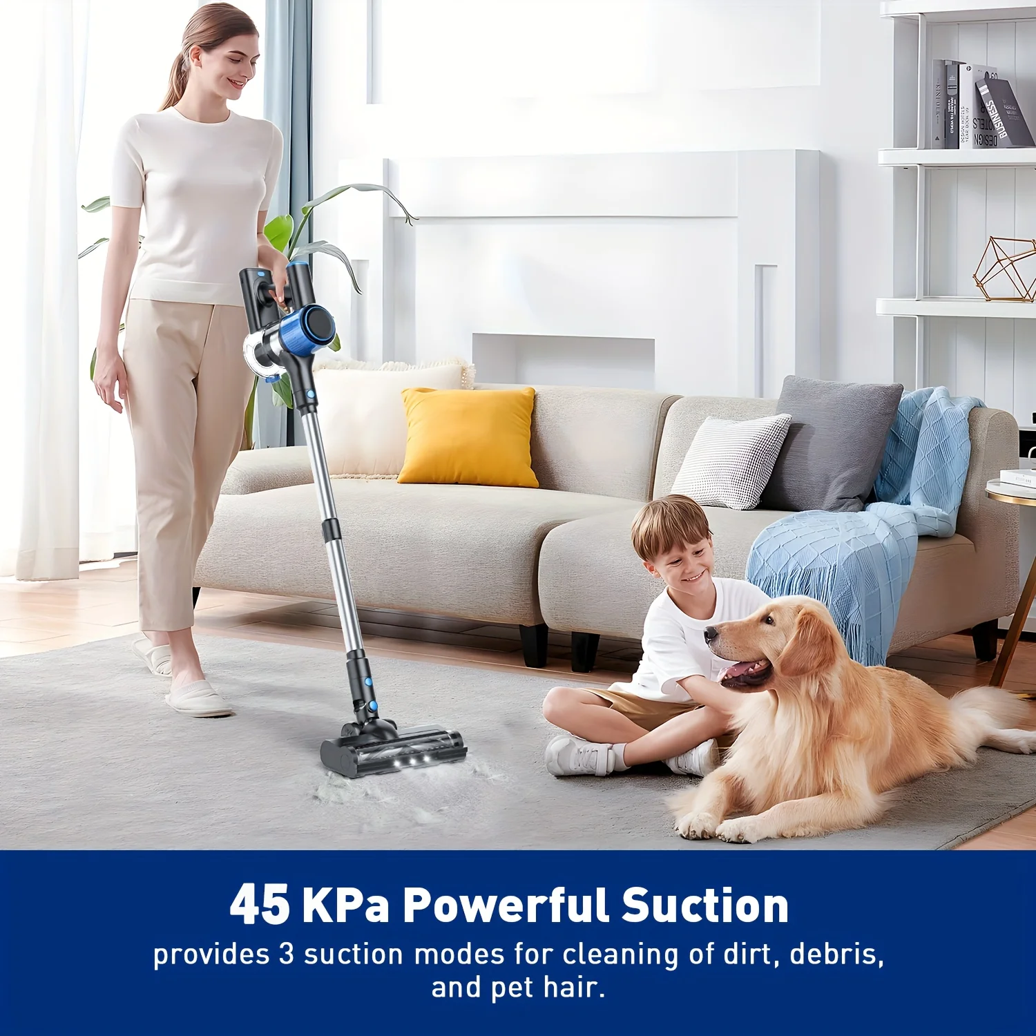 Pet Supplies Usa - KEEHOME 8-in-1 Cordless Vacuum Cleaner Blue