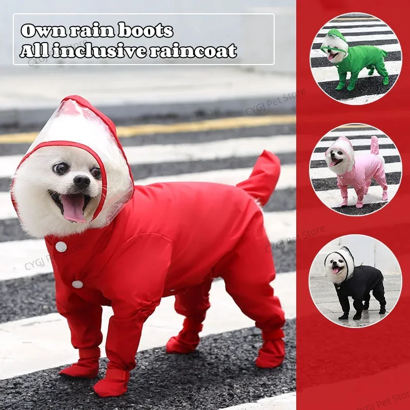 Dog Raincoat - Dog Raincoat Rain Jacket Cute Dogs