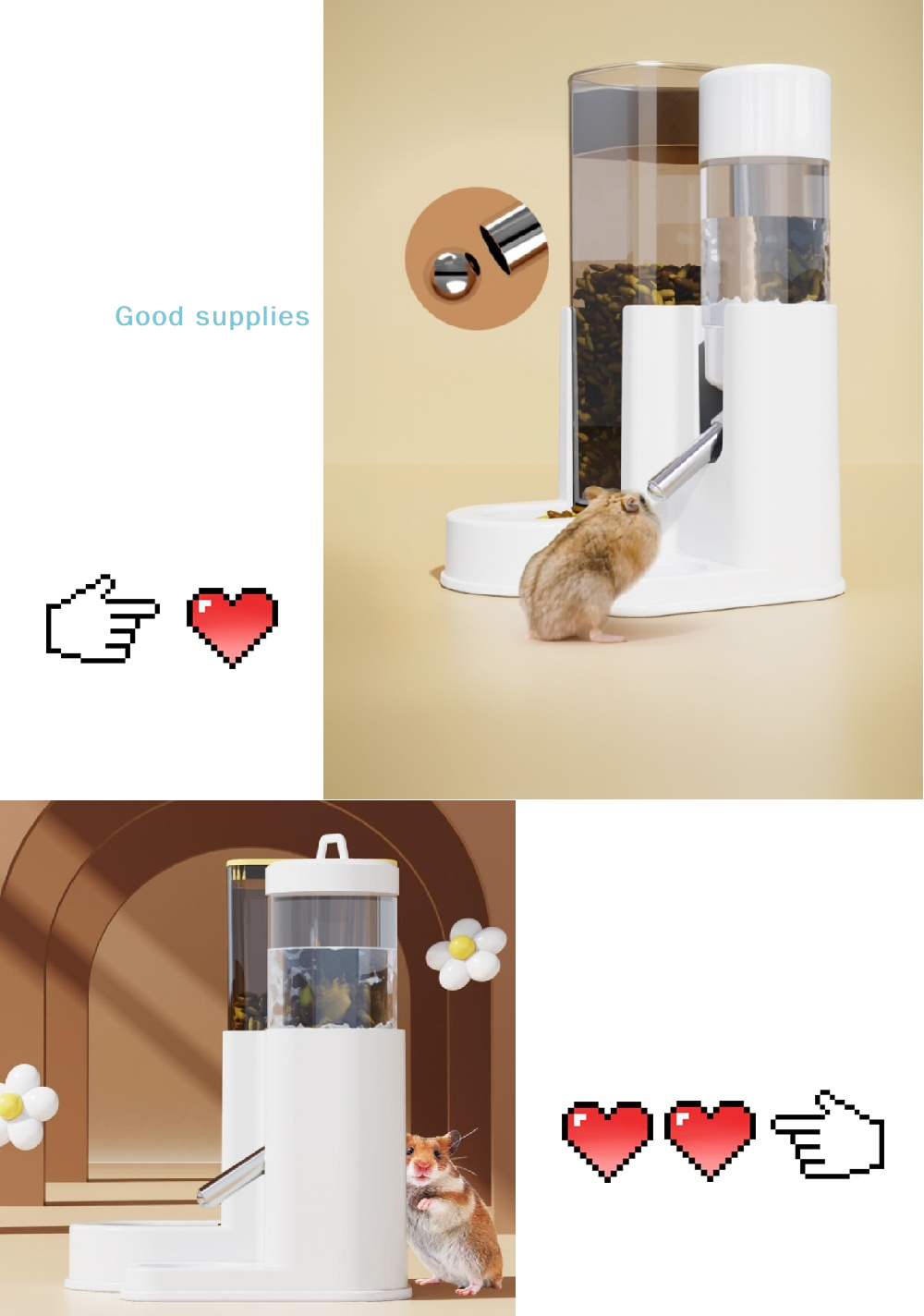 Pet Supplies Application - Large Capacity 2-in-1 Hamster Feeder And